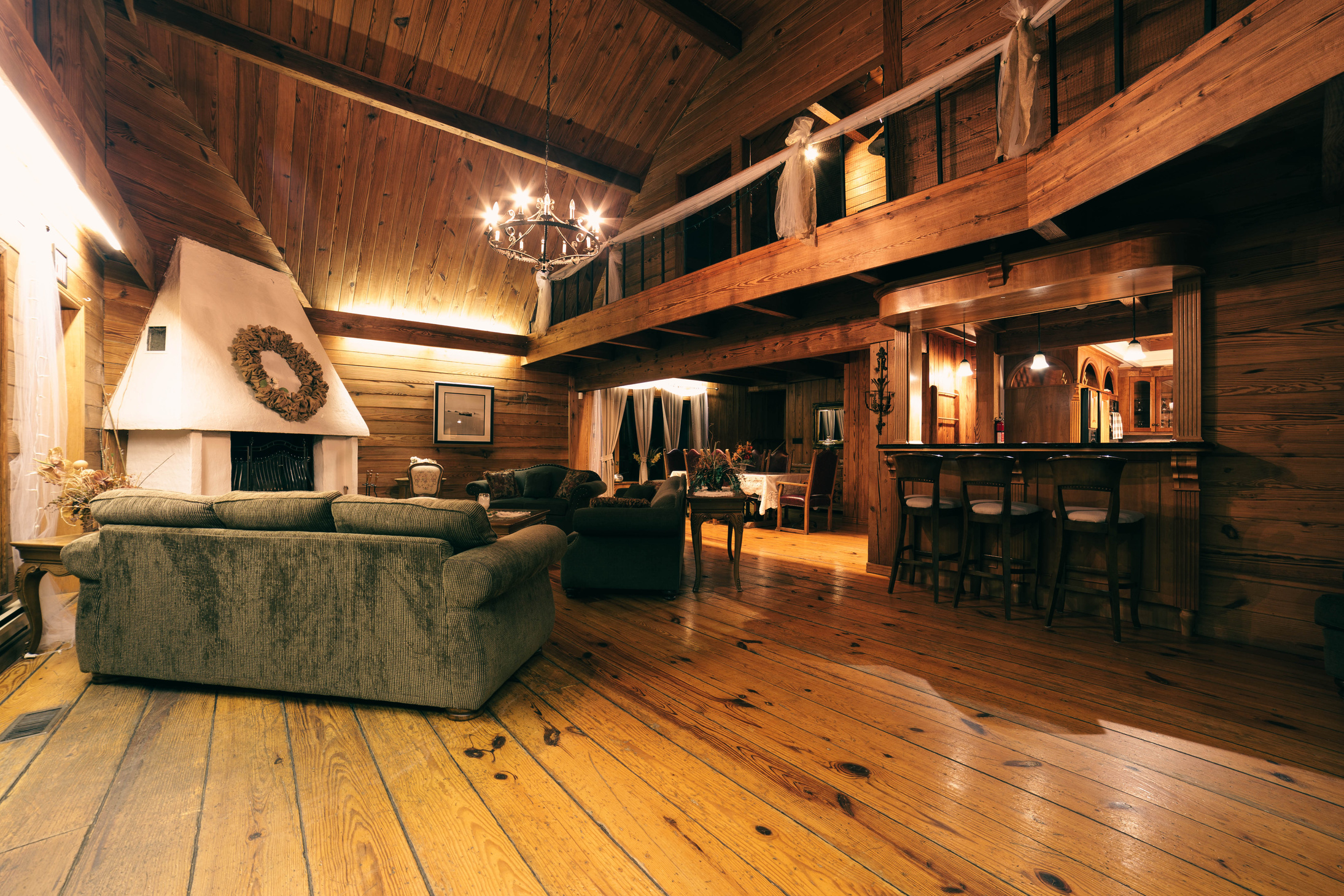 Photo of a Wooden House's Interior 